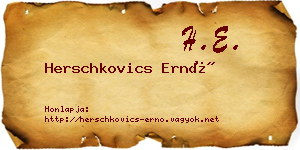 Herschkovics Ernő névjegykártya